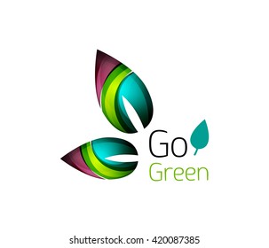 Go green logo. Green nature concept. Vector illustration