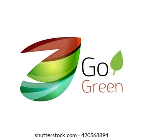 Go green logo. Green nature concept. Vector illustration