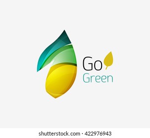 Go green logo. Green nature concept. Vector illustration
