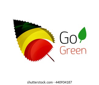 Go green logo. Green nature concept. Vector illustration