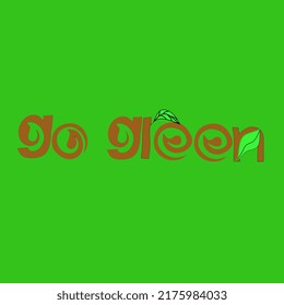 Go green logo with negative space