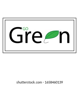 go green logo with a picture of a leaf