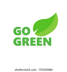 go green logo symbol leaf concept