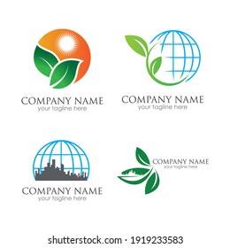 go green logo symbol vector illustration design template