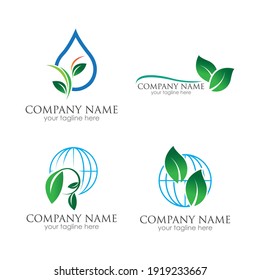 go green logo symbol vector illustration design template