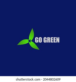 Go green logo triangle, vector illustration.