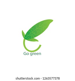 Go Green Logo Vector Stock Vector (Royalty Free) 1263577372