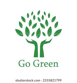 Go Green Logo. Vector Eco Logo. Go Green Eco Logos.