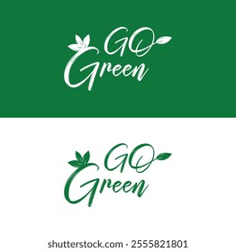 Go Green Logo. Vector Eco Logo. Go Green Eco Logos.