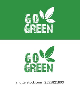 Go Green Logo. Vector Eco Logo. Go Green Eco Logos.