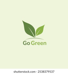 Ir logotipo verde, logotipo vetorial, vetor folha natural, vetor logotipo ecológico