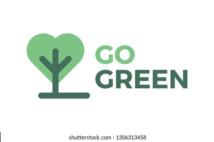Go Green logo for your needs such environmental campaign, t-shirt, print etc
