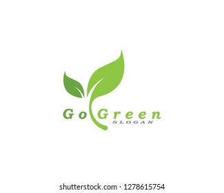 Go green logos and symbol 