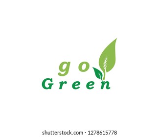 Go green logos and symbol 