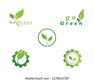 Go green logos and symbol 