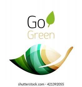 Go green nature concept. Vector logo leaf