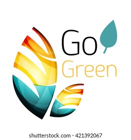 Go green nature concept. Vector logo leaf