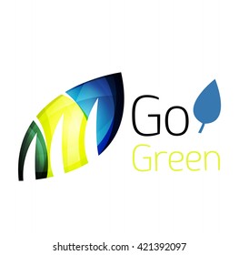 Go green nature concept. Vector logo leaf