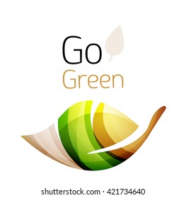 Go green nature concept. Vector logo leaf