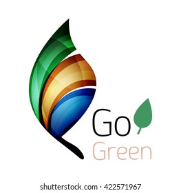 Vaya al concepto de naturaleza verde. Leña del logotipo del vector