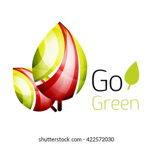 Go green nature concept. Vector logo leaf