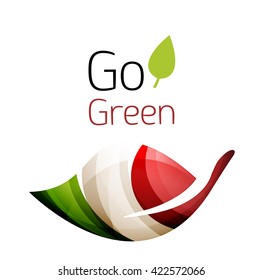 Go green nature concept. Vector logo leaf