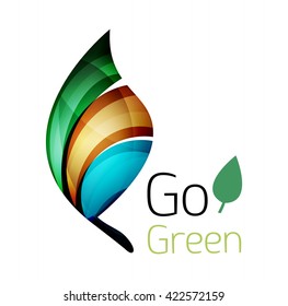 Go green nature concept. Vector logo leaf