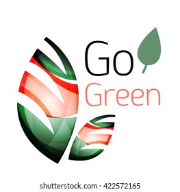 Go green nature concept. Vector logo leaf