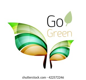 Go green nature concept. Vector logo leaf