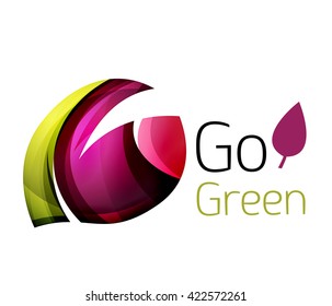 Vaya al concepto de naturaleza verde. Leña del logotipo del vector