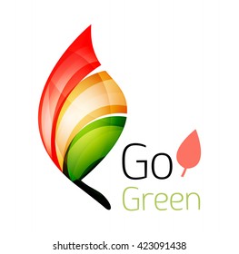Go green nature concept. Vector logo leaf