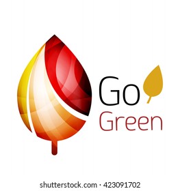 Go green nature concept. Vector logo leaf
