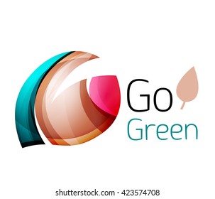 Go green nature concept. Vector logo leaf