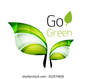 Vaya al concepto de naturaleza verde. Leña del logotipo del vector