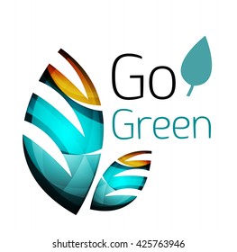 Vaya al concepto de naturaleza verde. Leña del logotipo del vector