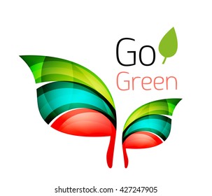 Go green nature concept. Vector logo leaf