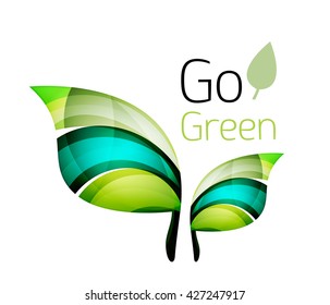 Go green nature concept. Vector logo leaf