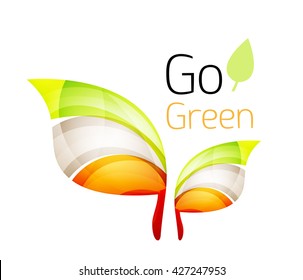 Vaya al concepto de naturaleza verde. Leña del logotipo del vector