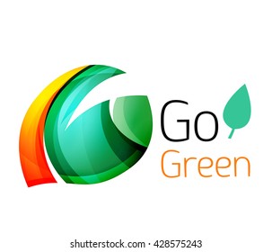 Go green nature concept. Vector logo leaf