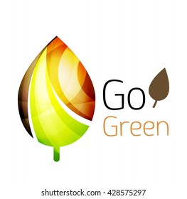 Go green nature concept. Vector logo leaf
