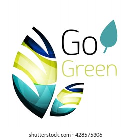 Vaya al concepto de naturaleza verde. Leña del logotipo del vector