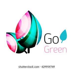 Go green nature concept. Vector logo leaf
