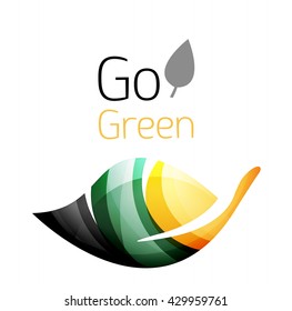 Go green nature concept. Vector logo leaf