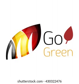 Go green nature concept. Vector logo leaf