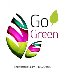 Go green nature concept. Vector logo leaf