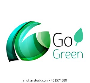 Vaya al concepto de naturaleza verde. Leña del logotipo del vector