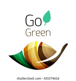 Vaya al concepto de naturaleza verde. Leña del logotipo del vector