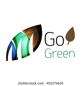 Go green nature concept. Vector logo leaf