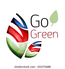 Go green nature concept. Vector logo leaf