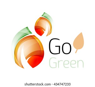 Go green nature concept. Vector logo leaf